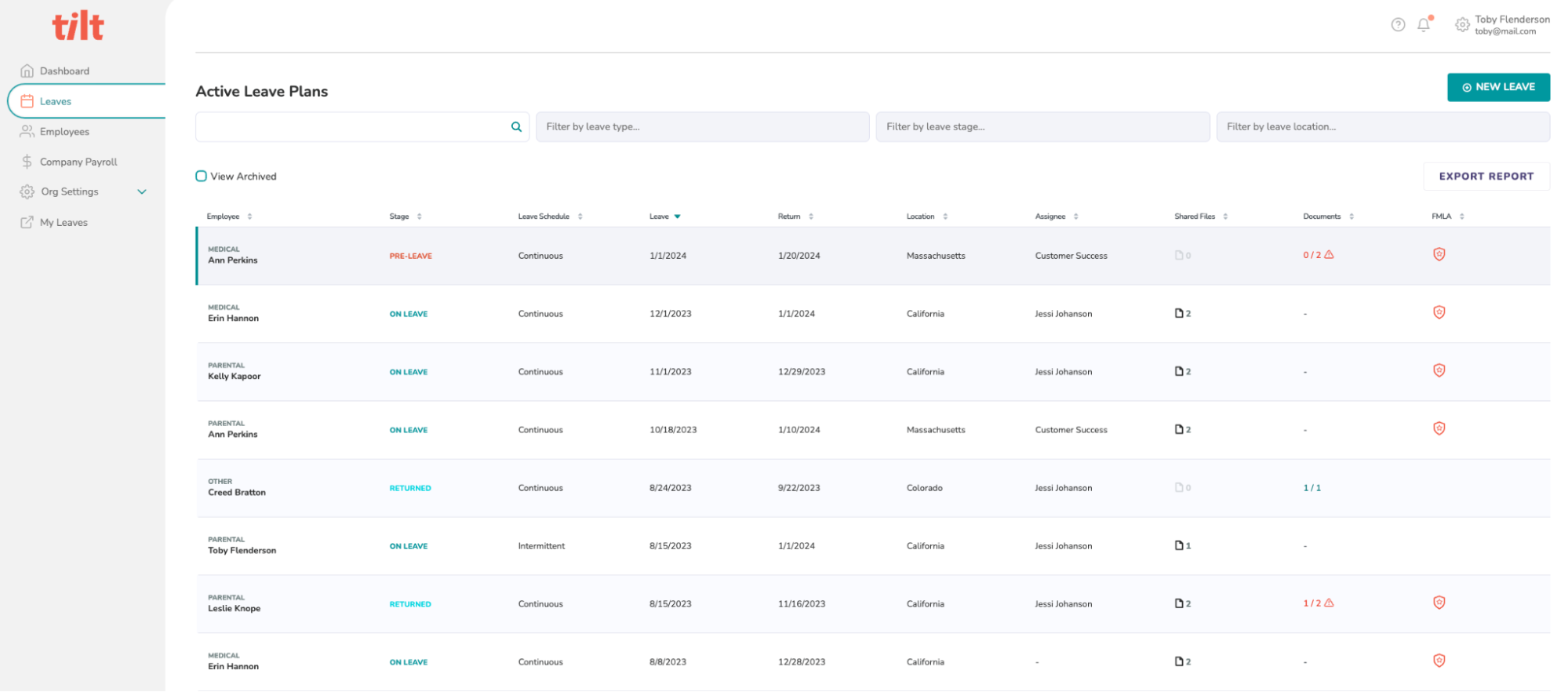 The Best Leave Tracker To Ensure Employees Never Miss Key Dates - Tilt